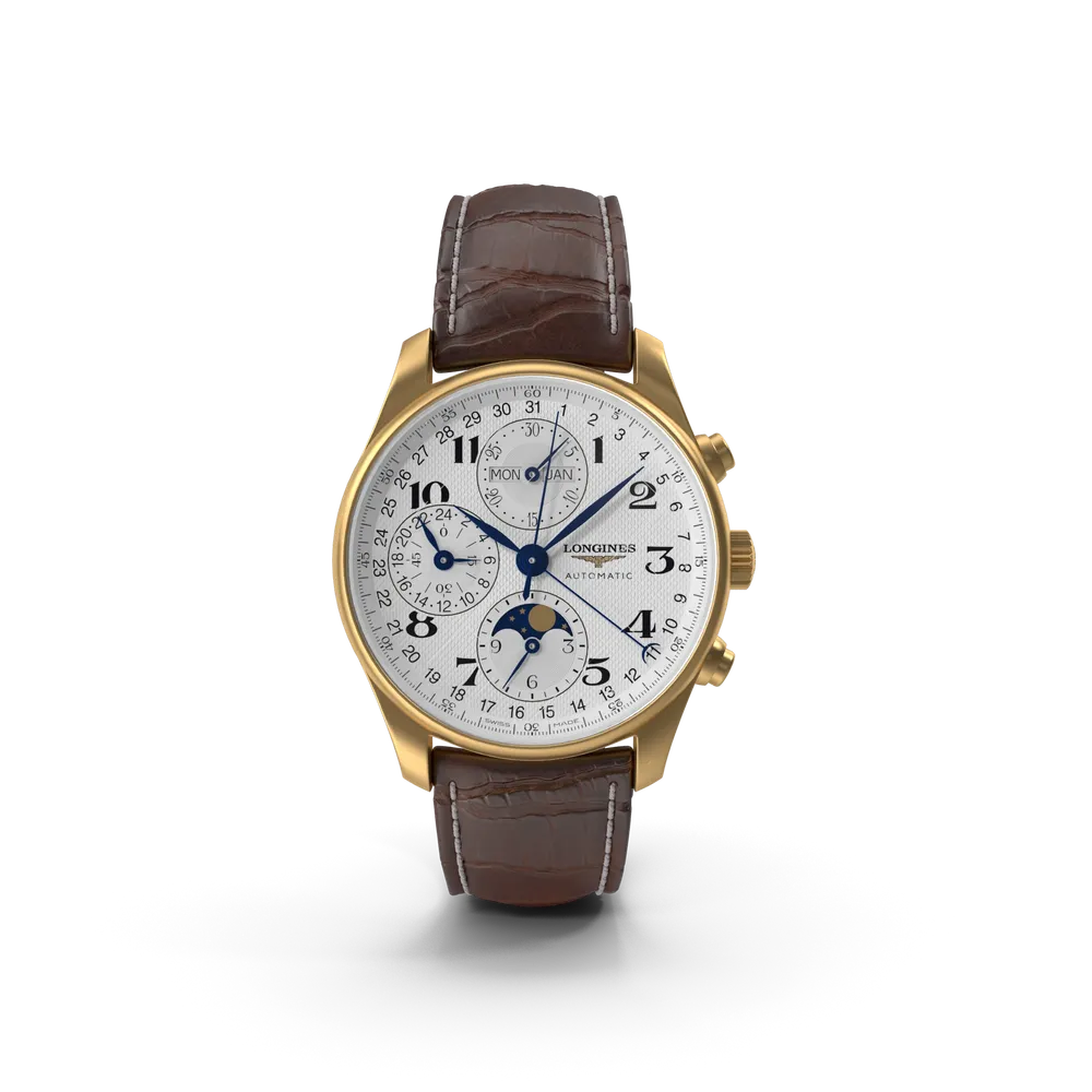 Brown leather strap watch, analog, battery just changed