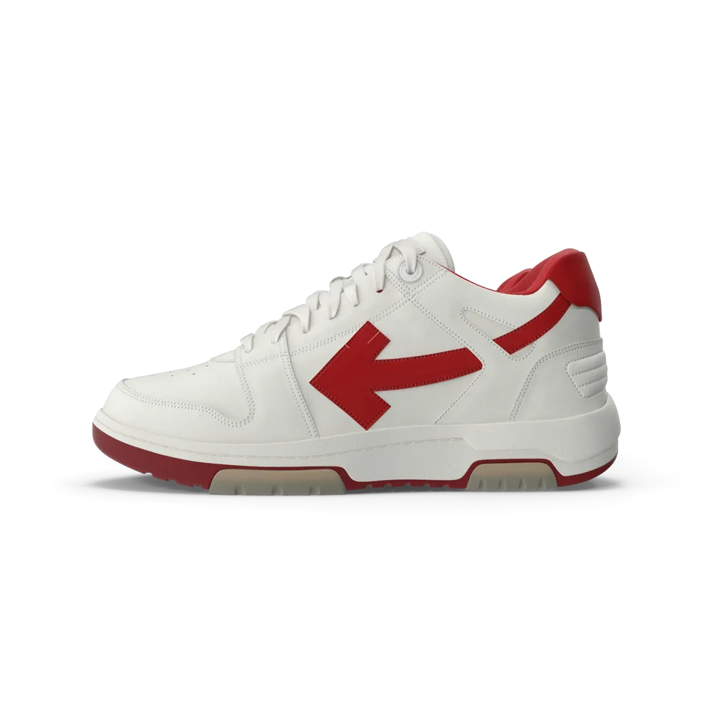 Off white and red sports sneakers, brand new, sizes 8 to 11