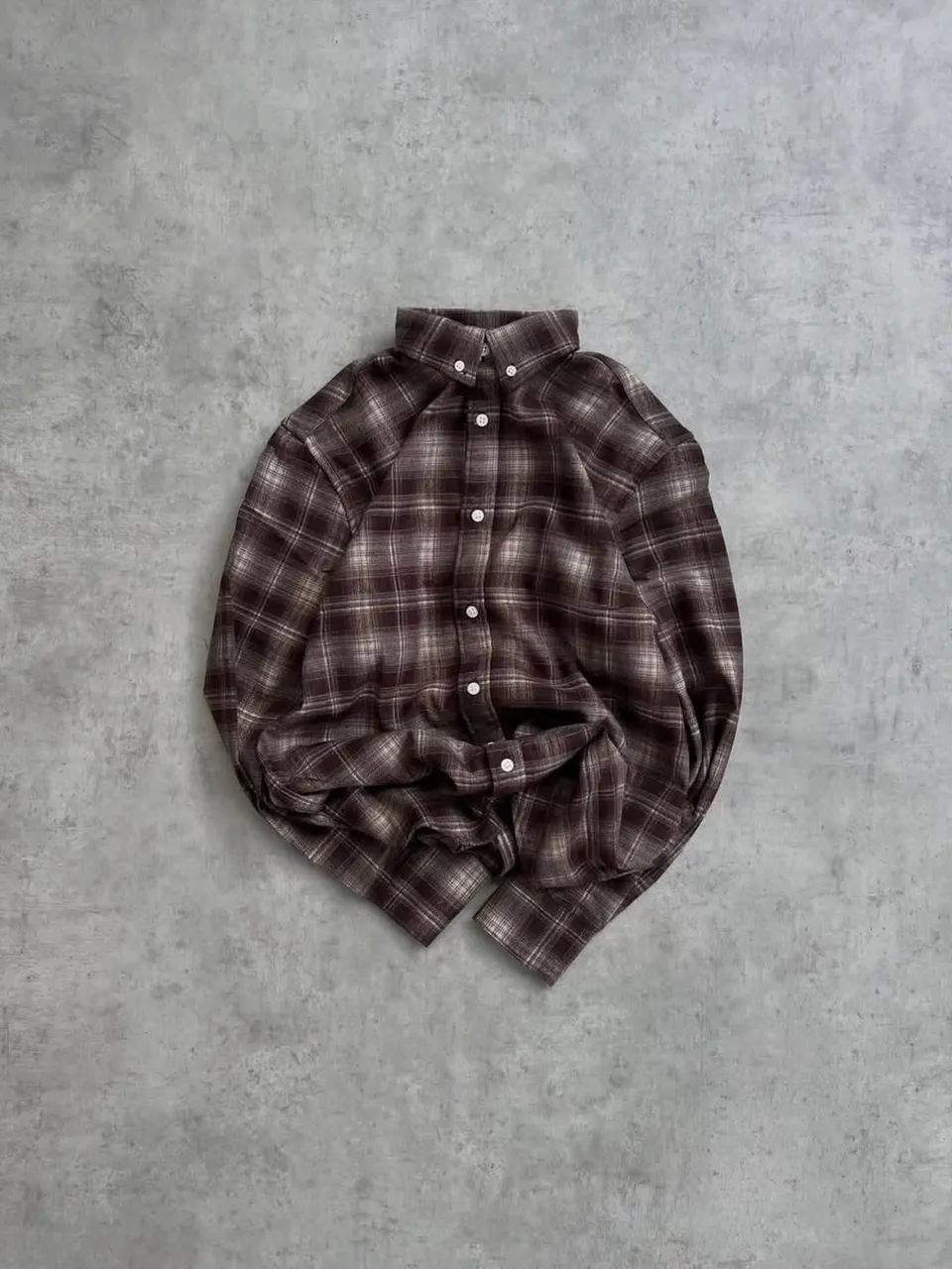 Brown Plaid Flannel Shirt