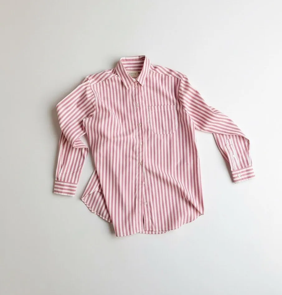 Pink Striped Poplin Shirt